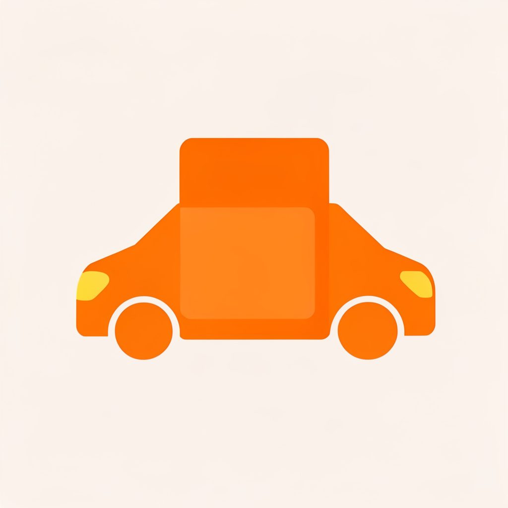 Flat vector illustration of a smartphone keyboard app interface, in orange and dark tones